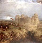 Henry Dawson Painting by Henry Dawson 1847 of King Charles I raising his standard at Nottingham Castle 24 August 1642 painting